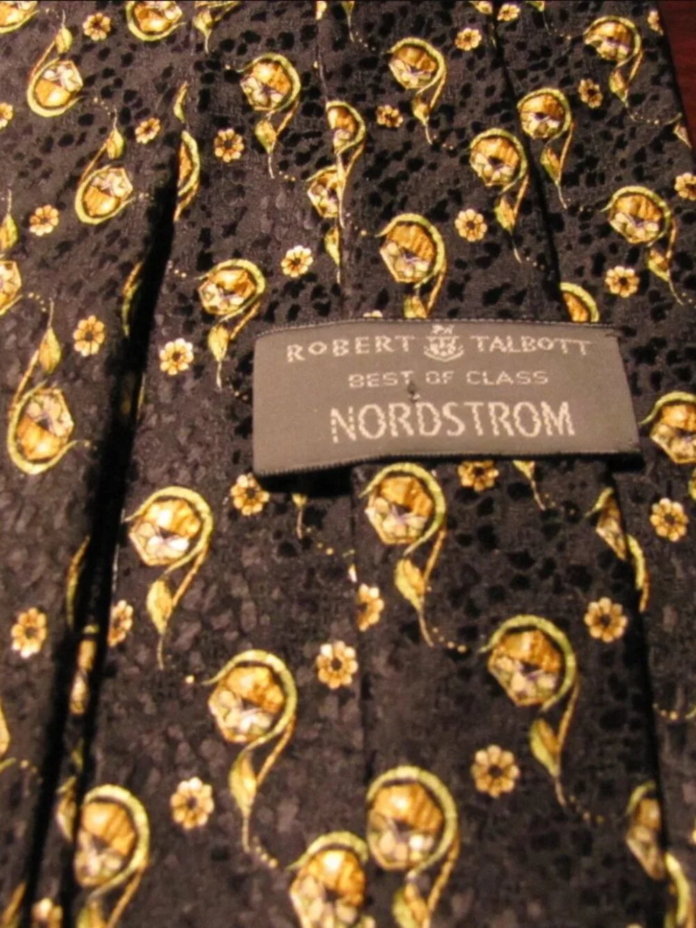 Robert Talbott Silk Men's Tie Brown Best of Class Hand Printed Italy